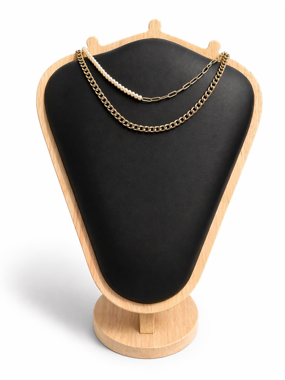 Gold Layered Pearl & Chain Necklace - 17”